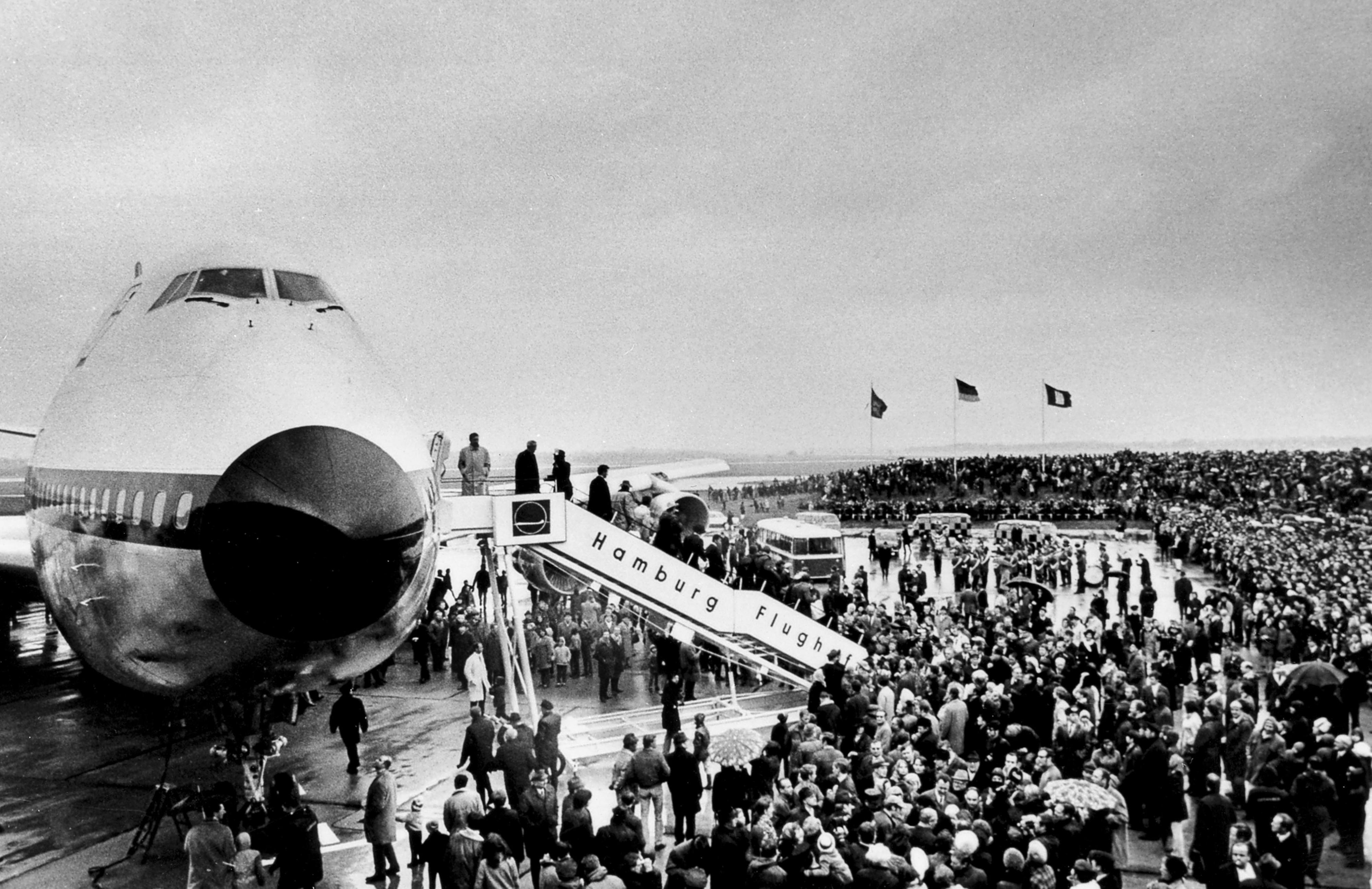 Erste Landung B747 in Hamburg 1970