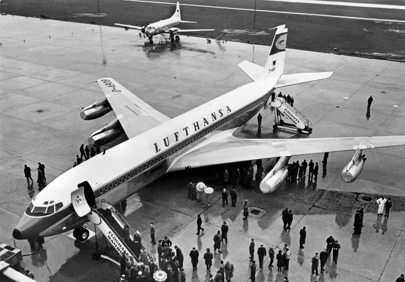 Erste B707 der Lufthansa in Hamburg