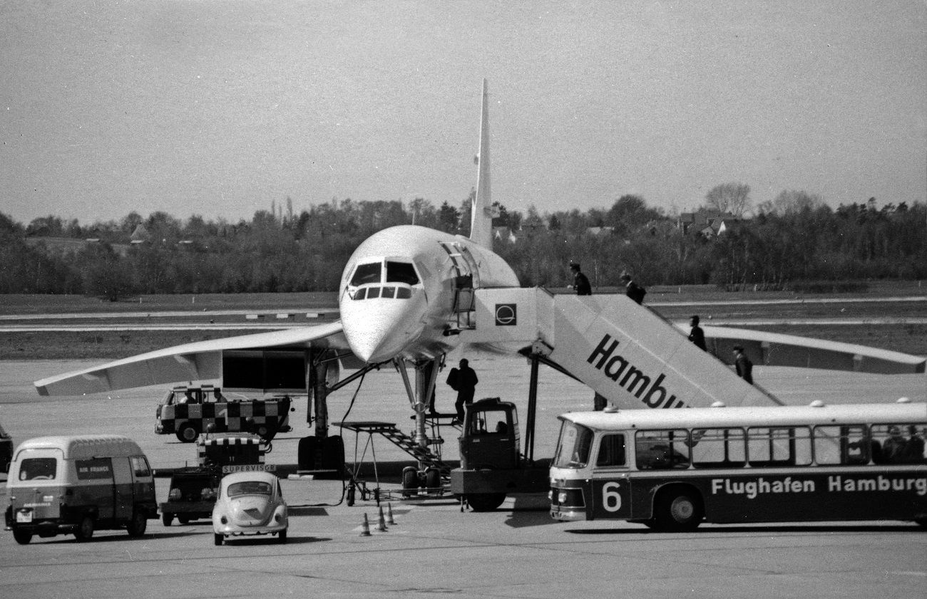 Concorde der Air France 1976 Hamburg Airport