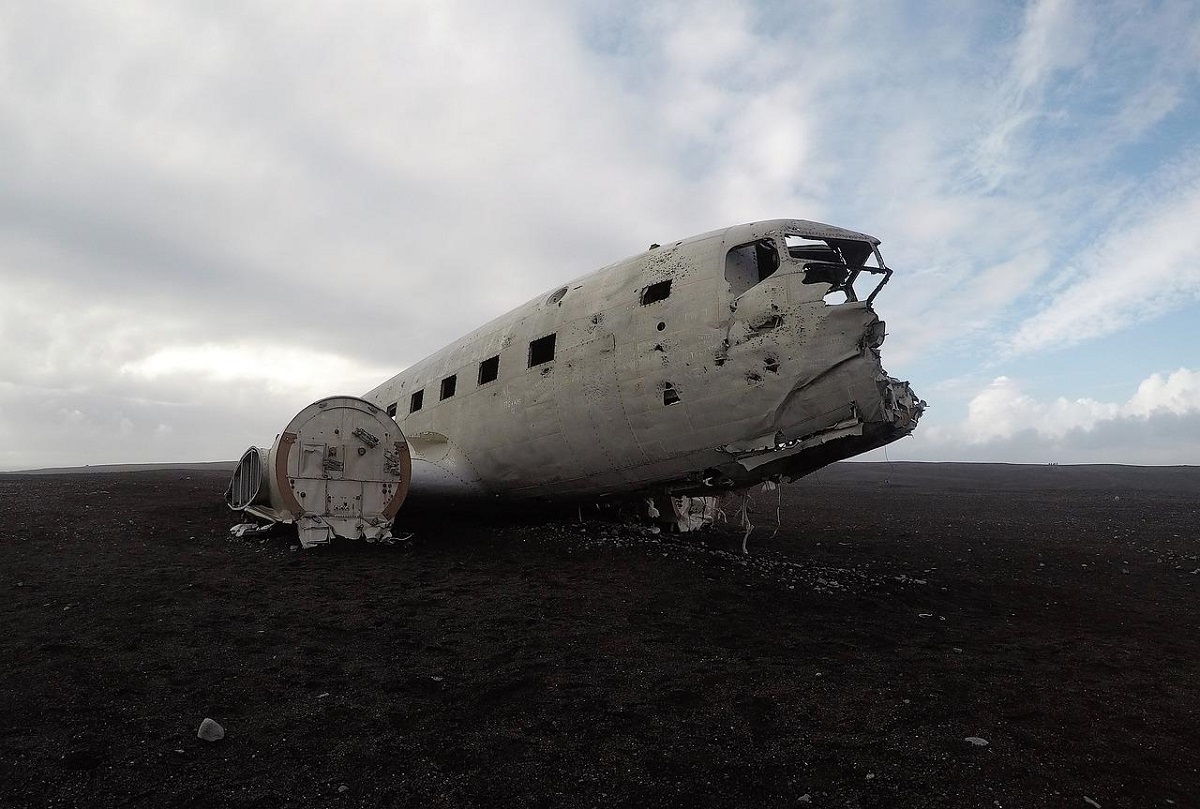 Flugzeugwrack in Island