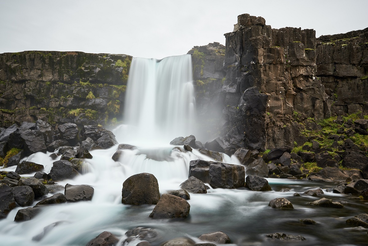 Wasserfall im Nationalpark Thingvellir in Island