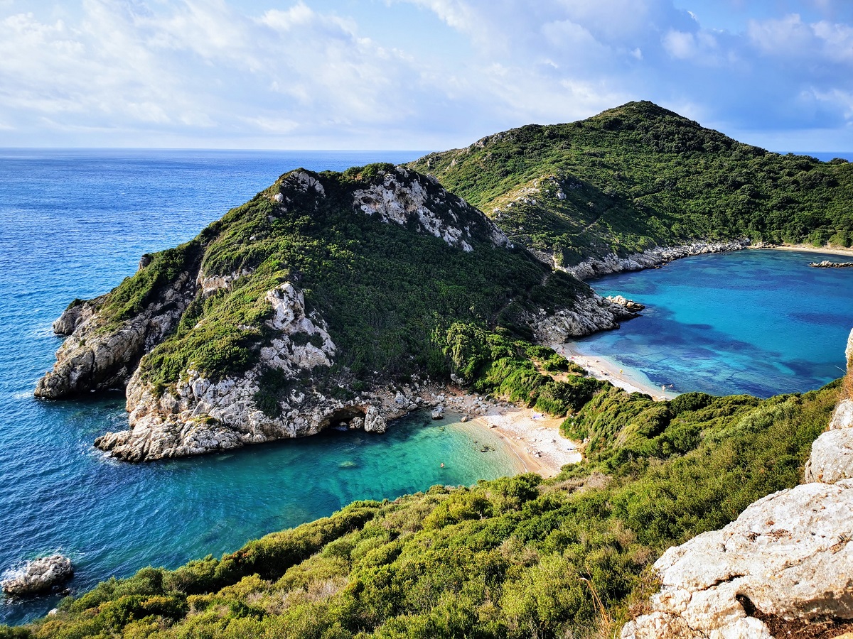 Zwillingsstrand Porto Timoni auf Korfu in Griechenland