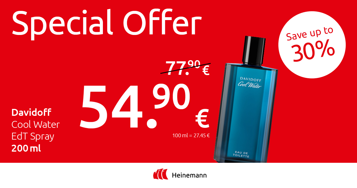 Sonderangebot - Davidoff Cool Water bei Heinemann Duty Free kaufen