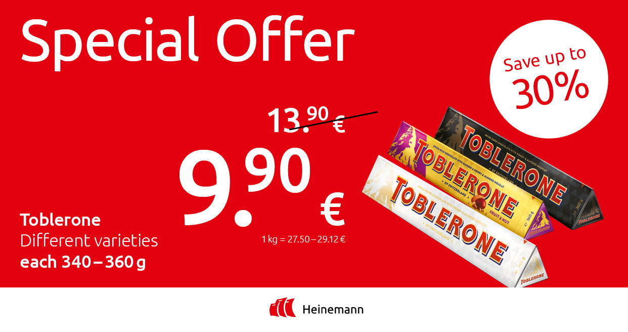 Sonderangebot - Toblerone bei Heinemann im Online-Shop kaufen