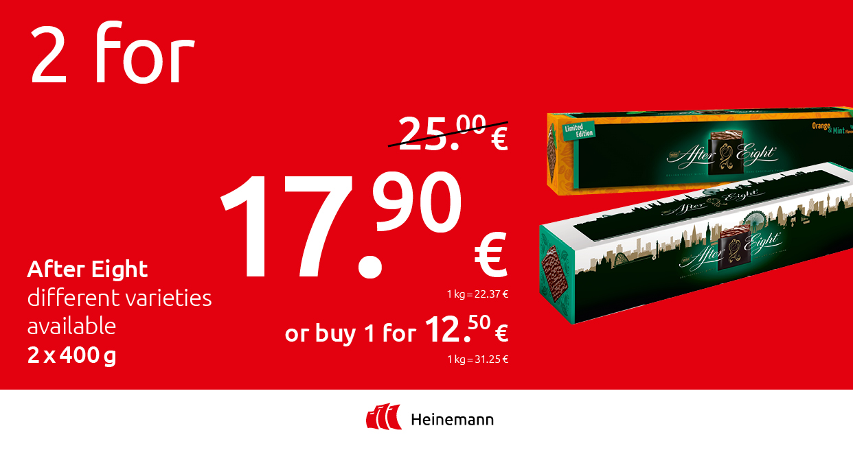 After Eight- Angebot bei Heinemann Duty free kaufen