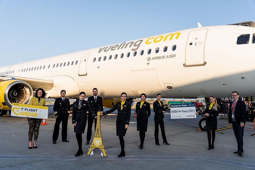 Erstflug Vueling mit Ulla Bär und Vueling-Crew