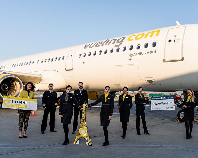 Erstflug Vueling mit Ulla Bär und Vueling-Crew