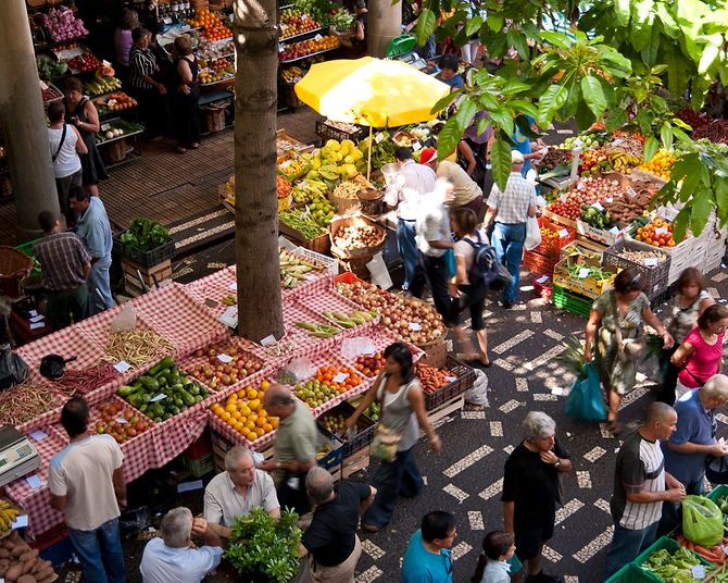 Obstmarkt auf Madeira: der Mercado dos Lavradores
