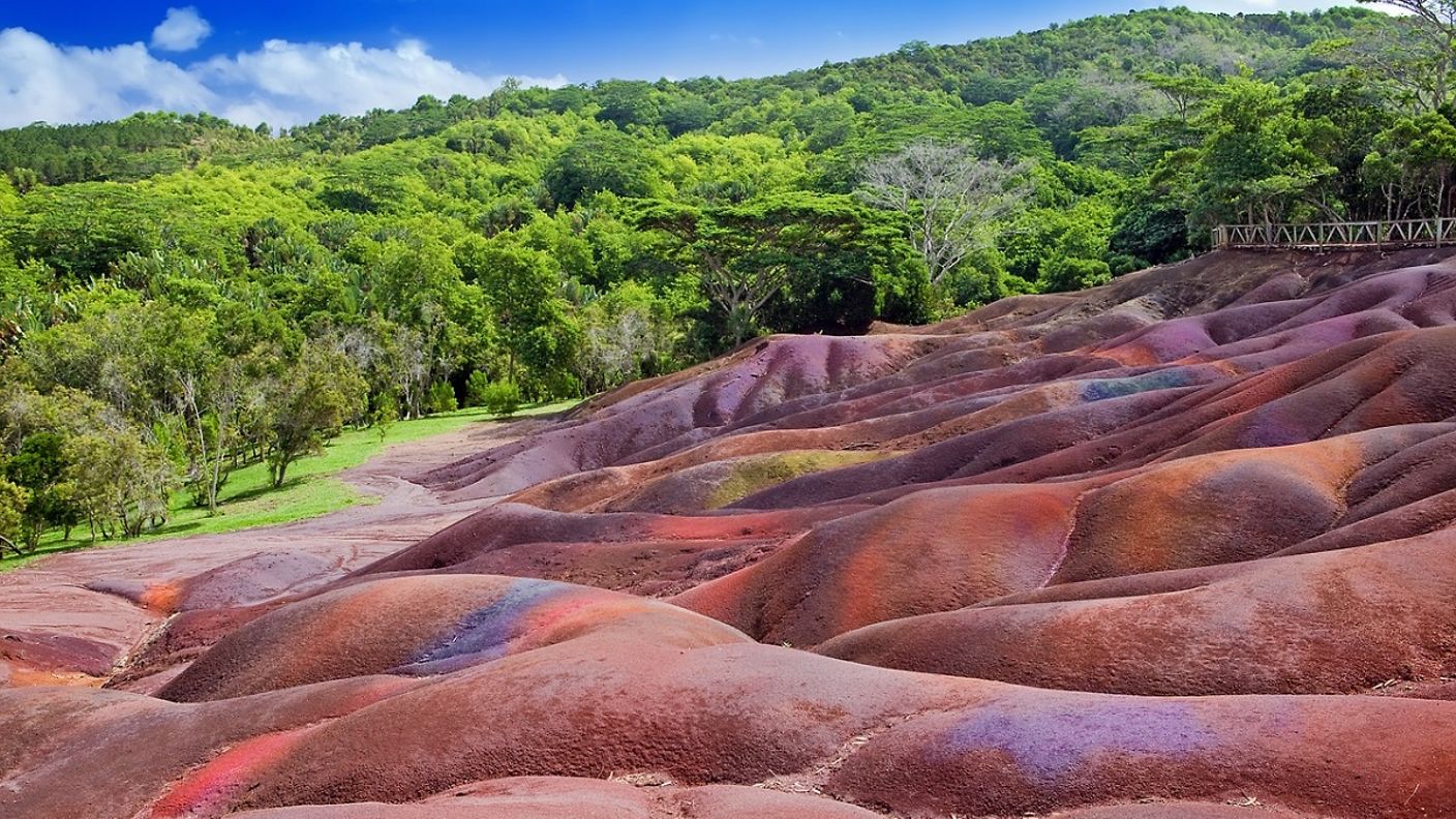 Siebenfarbige Erde in Chamarel auf Mauritius