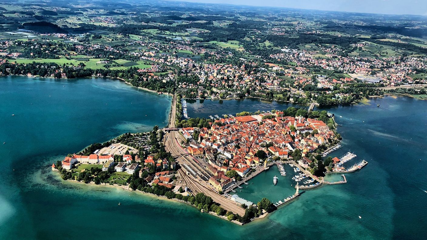 Lindau am Bodensee aus der Vogelperspektive