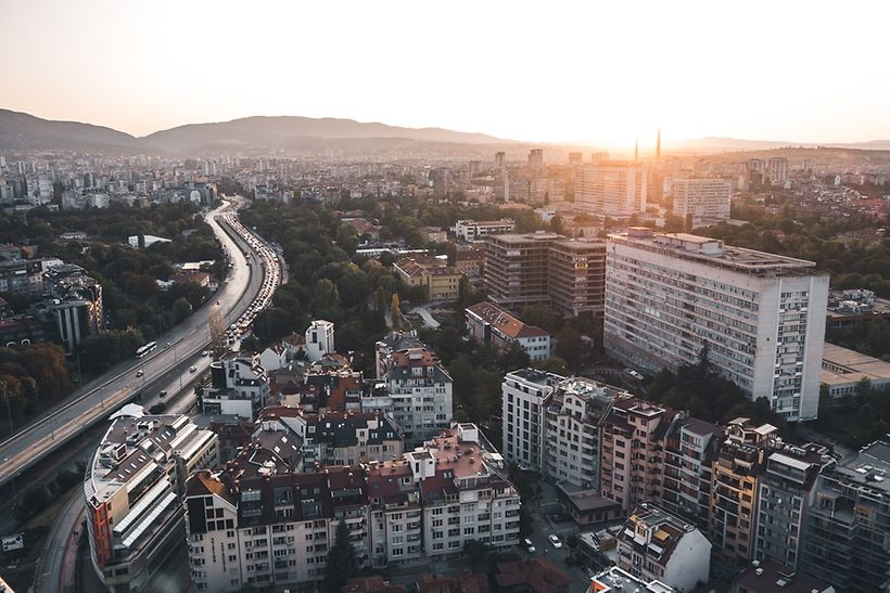 Luftaufnahme von Bulgariens Hauptstadt Sofia