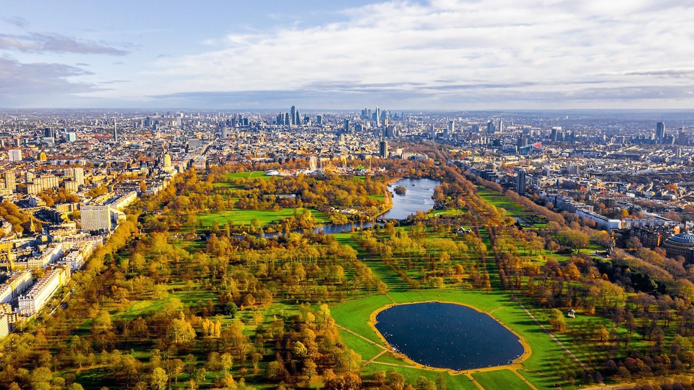 Luftaufnahme vom Hyde Park in London