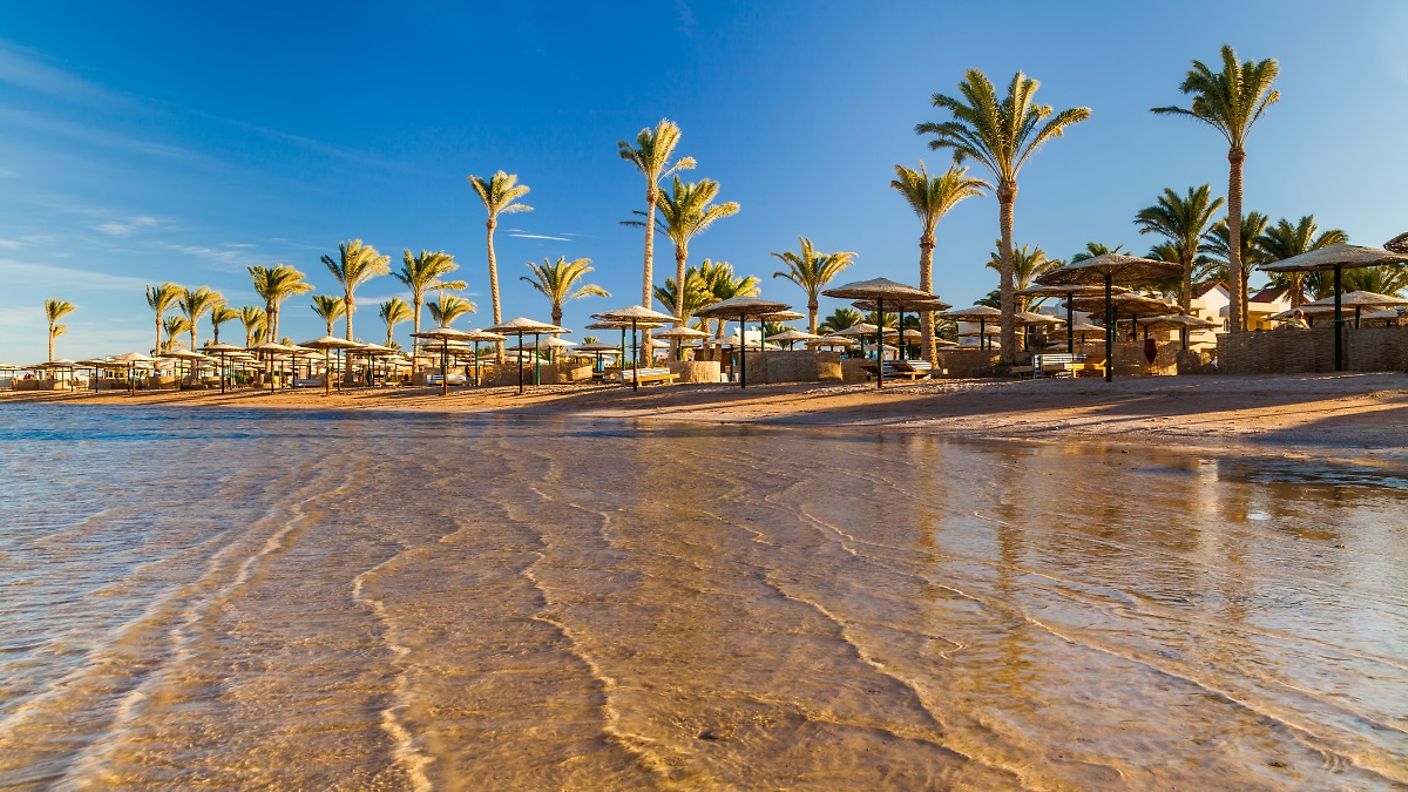 Strand mit Palmen in Hurghada