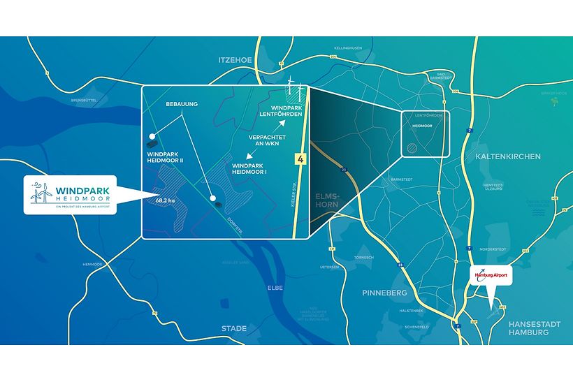 Karte Windpark Heidmoor